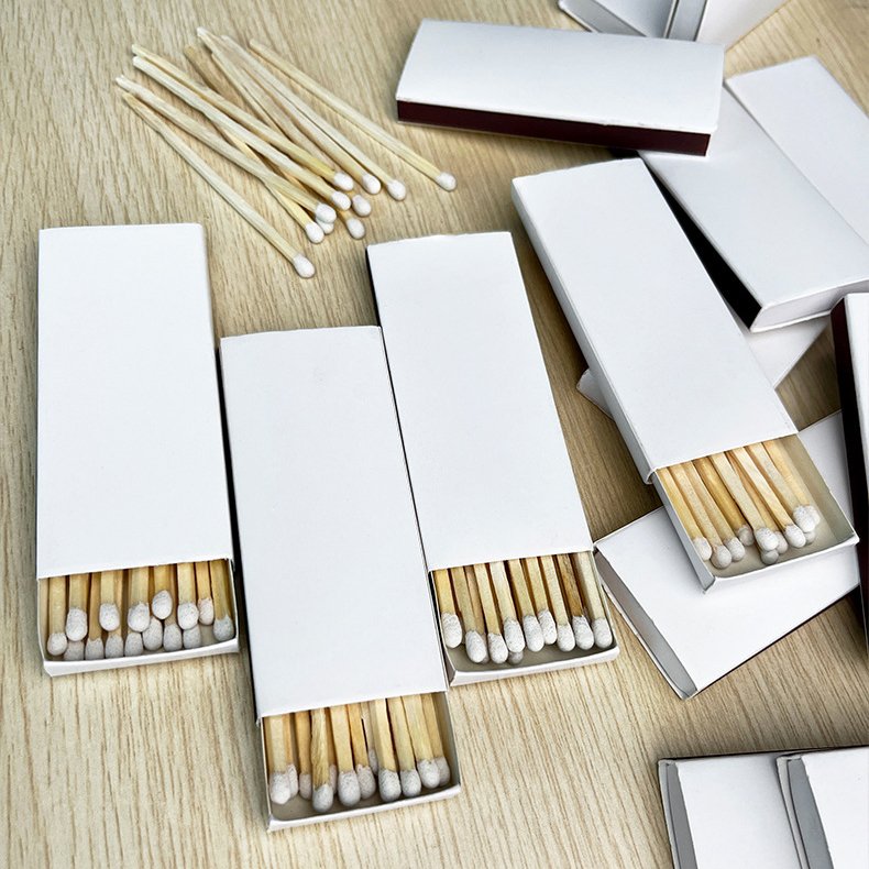Wholesale candle 75mm lengthened matches white box Custom logo matches for hotel