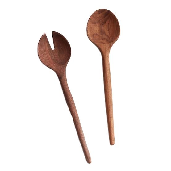 Designer Cooking tool hot sale utensil spoon and fork tableware Acacia/Mango wood salad servers set for kitchenware