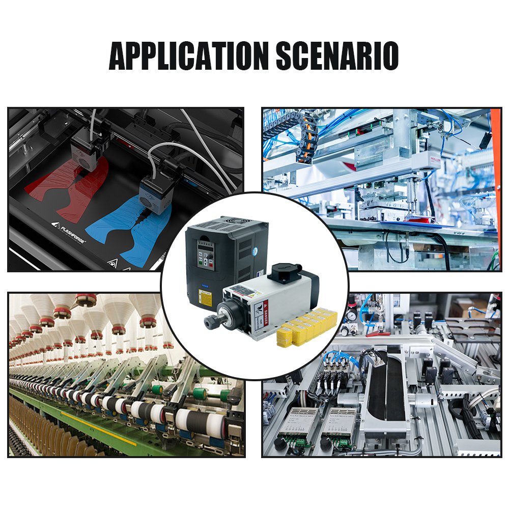 HLTNC High Performance CNC machine air-cooled 220V 380V ER25 3.5KW automatic engraving spindle with 4KW 220V Matching VFD