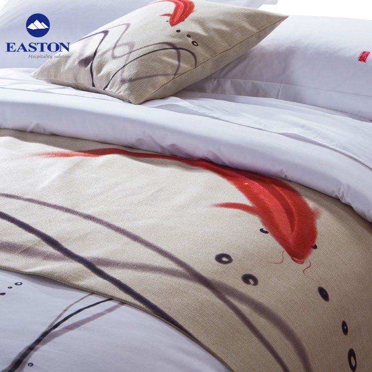 Luxury bed runners and matching pillows throw 5 star hotel decorative polyester 100% cotton