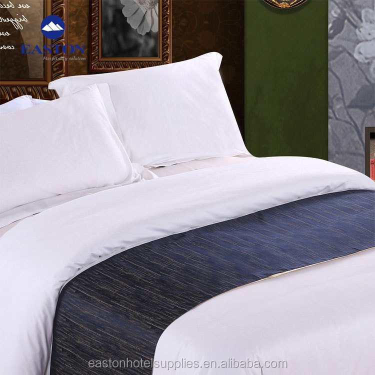 Luxury bed runners and matching pillows throw 5 star hotel decorative polyester 100% cotton