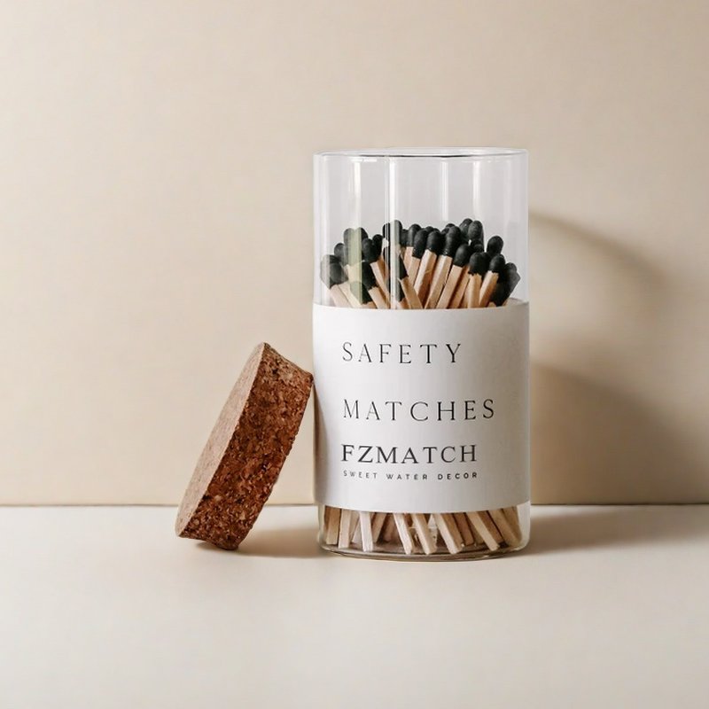 Safety Eco Friendly Matches In Glass Jar Lighters Smoking Accessories Production Candle Matches Bottle Matches