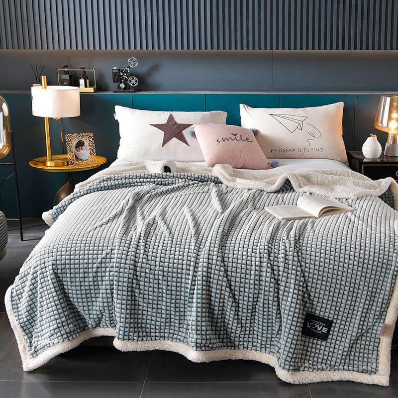 2024 Popular simple pure color multi-color matching 100% polyester knitted Velvet Sherpa blanket for household