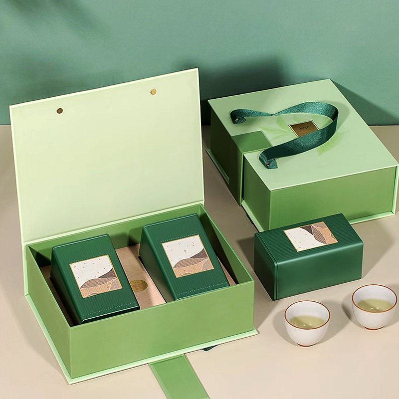 Factory new loose tea custom LOGO packaging box Longjing half a catty tea gift box set Biluochun tea packaging empty box
