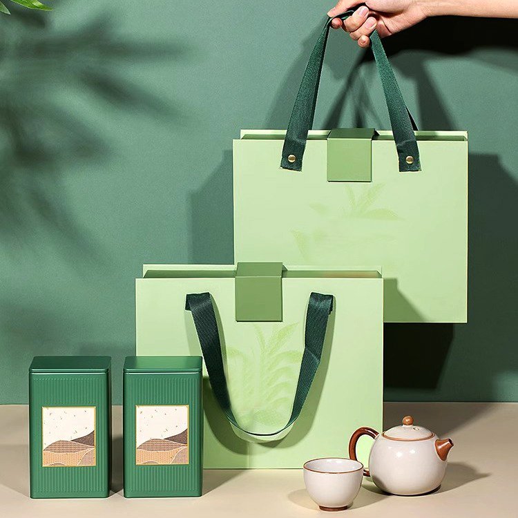 Factory new loose tea custom LOGO packaging box Longjing half a catty tea gift box set Biluochun tea packaging empty box
