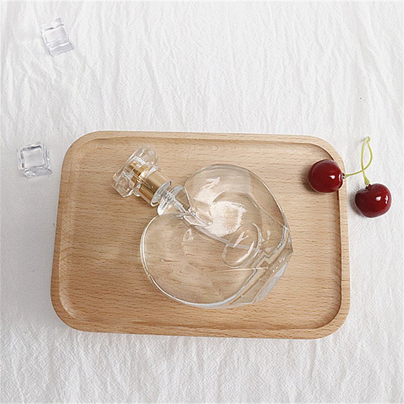 Heart Shaped 100ml Empty Clear Glass Perfume Spray Bottles With Gold Fine Mist Sprayer And Matching Cap