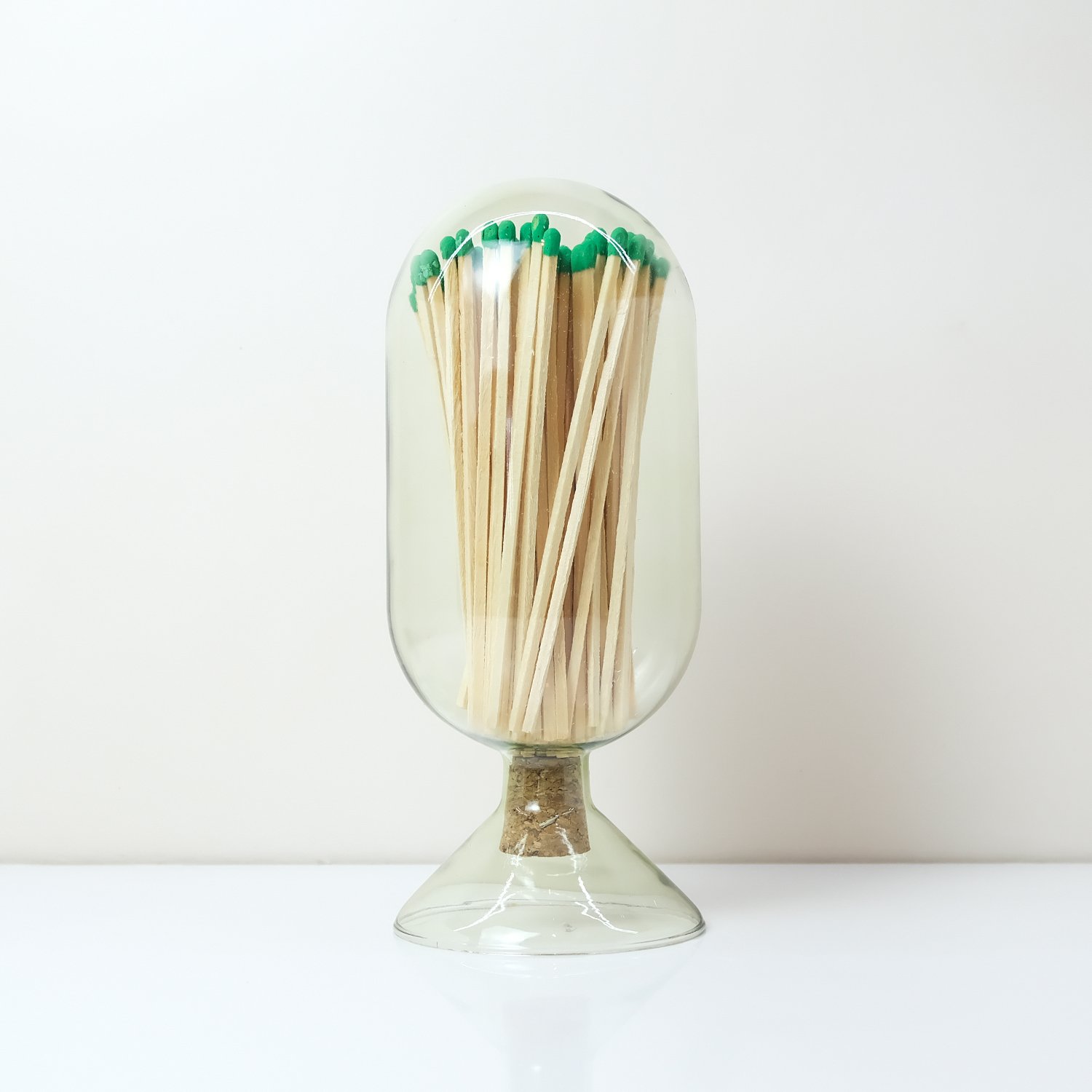 Safety Matches Decorative Custom Logo Glass Cloche Bottle Long Matches in Jar Of Glass Matches
