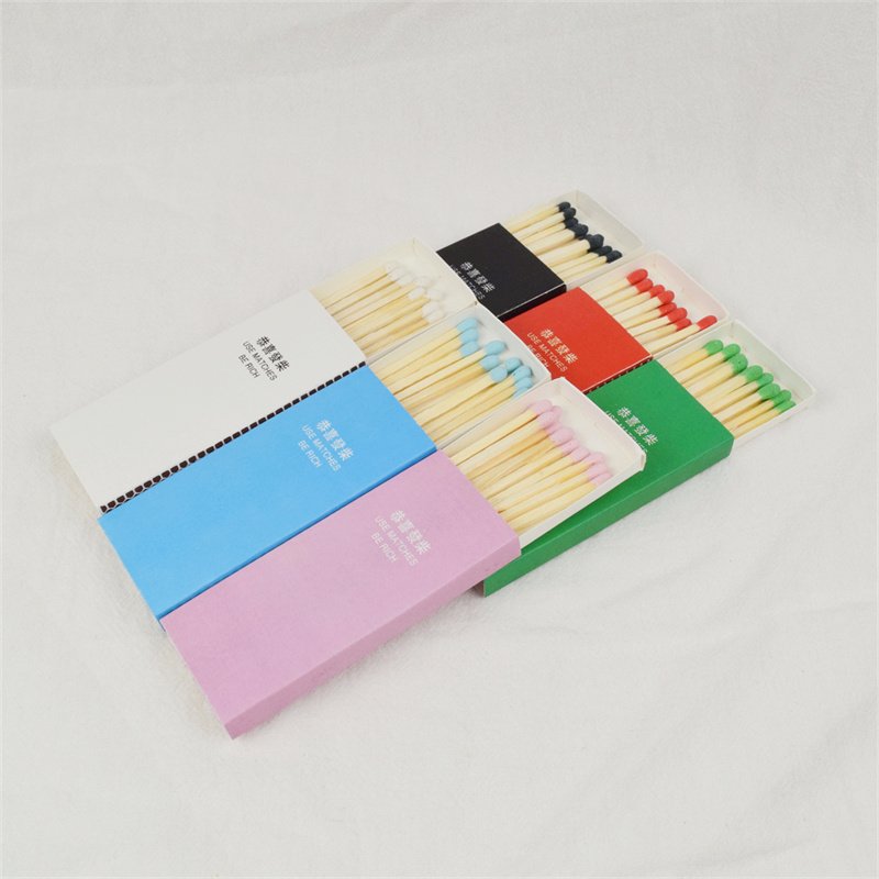 Factory pink match box customized matches for cigars wooden with logo label safe hotel bulk matches