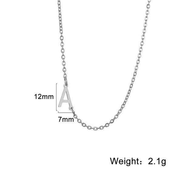 Trendy Sideways Letter Initial Necklaces Mini A-Z Charm Matching Choker Stainless Steel Match Necklace For Women Gift Jewelry