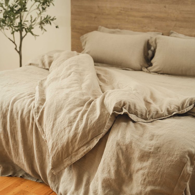 GOTS Promotional Various Durable Using Winter Sheets Winter Blue Luxury 100% Linen Bedding Sheet Set Pillowcase