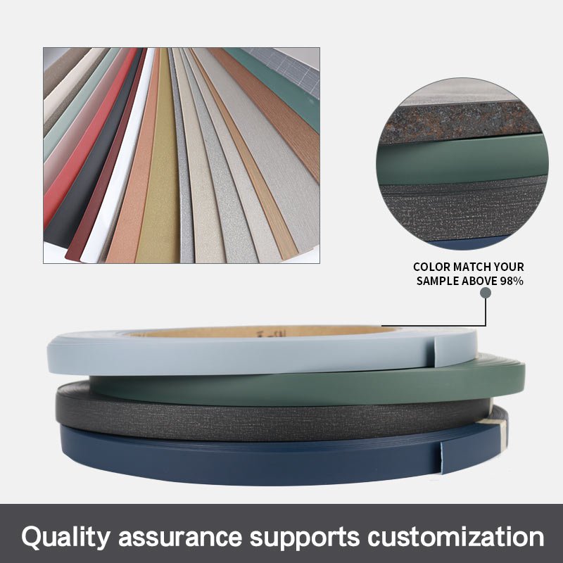 Chinese factories Age resistant solid color and wood grain PVC ABS 3D acrylic edge banding for furniture protection