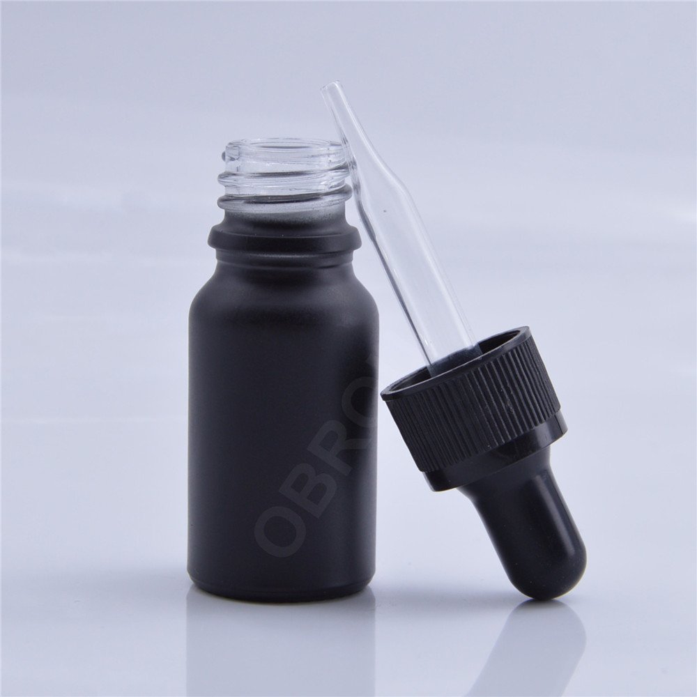 Fast shipping matte black empty perfume oil bottles 10ml 15ml 20ml 30lm 50ml 100ml beard oil skincare dropper bottle wholesale