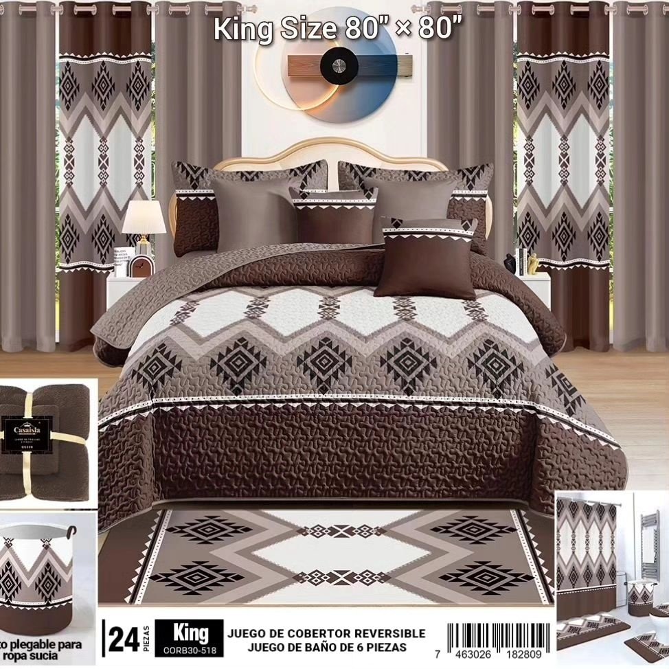 luxury 27pieces set bedspread king size in stock quilts with curtains customized 100% cotton bed cover