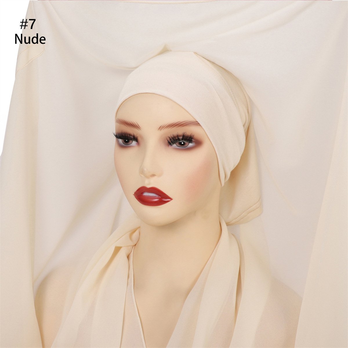 New Chiffon Hijab Set Bottom Cover Scarf With Built-In Magnet Pin Matching With Safty Jersey Cotton Caps Undercap Mask Pin