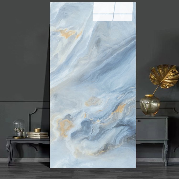 OEM/ODM Extravagant Blue Onyx Marble Backlight Slabs Tiles Translucent Natural Book Match Slabs Backlit For Wall