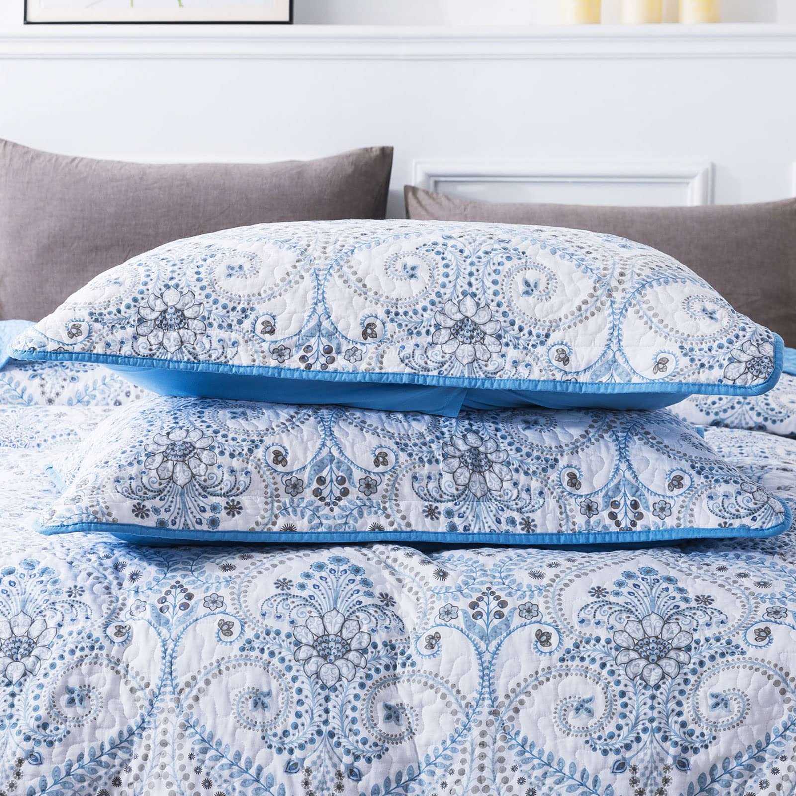 Finely Stitched Washable Cozy Line Patchwork 3 Pcs King Size Adult Comforter Set