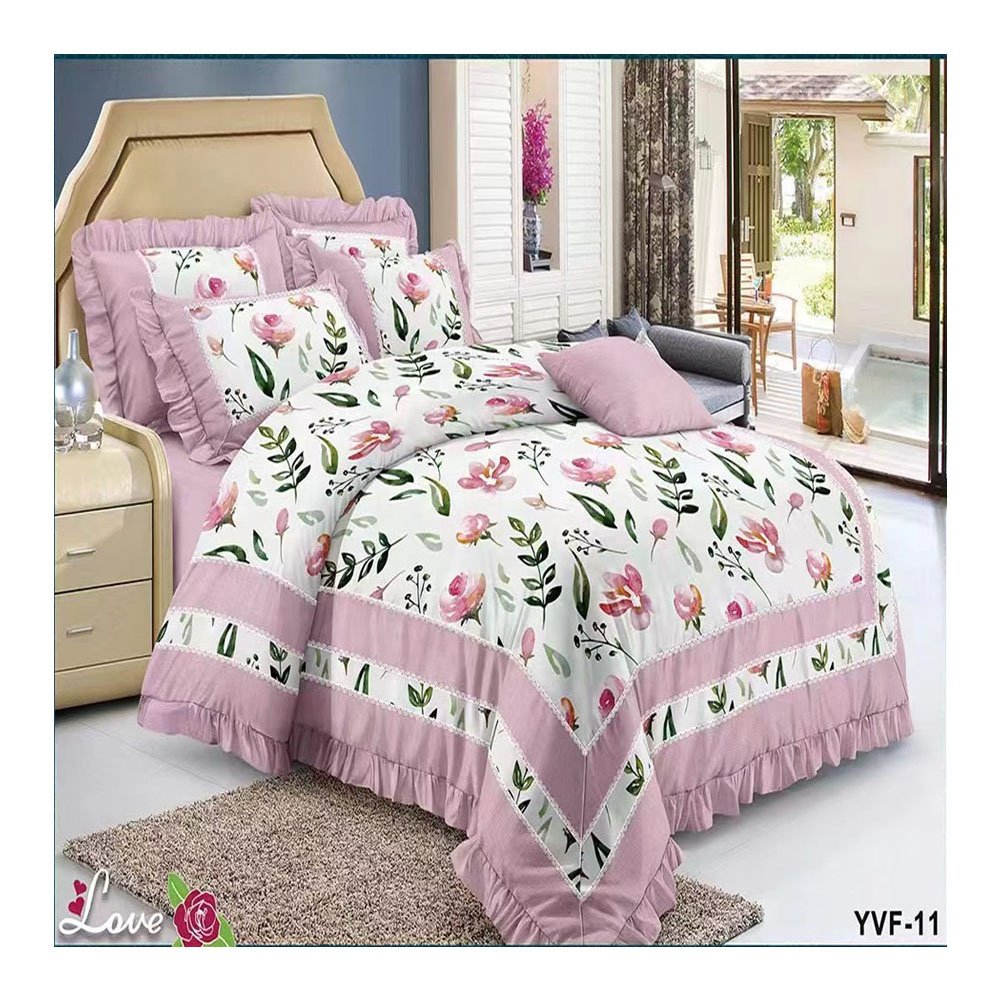 Skin-friendly 100%cotton 6 piece bedding set quilt cover with matching pillowcases