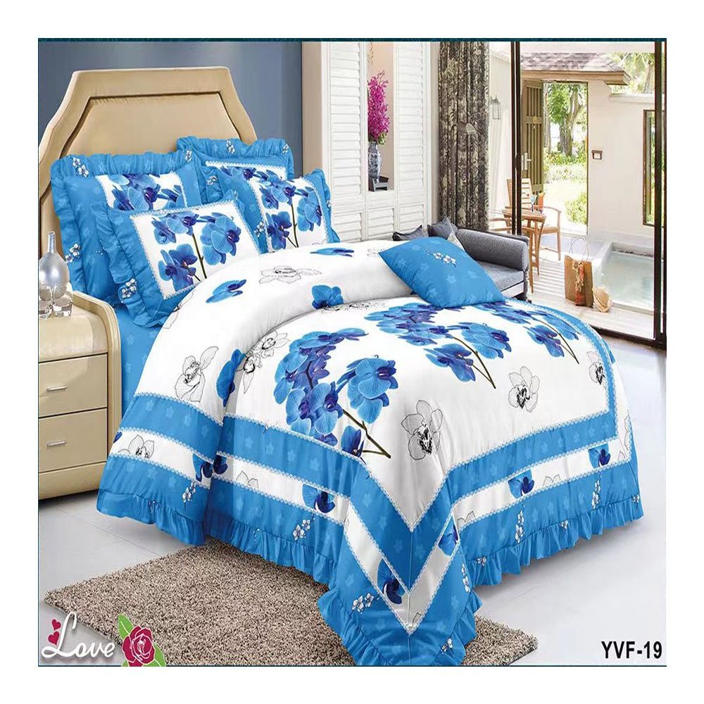 Skin-friendly 100%cotton 6 piece bedding set quilt cover with matching pillowcases