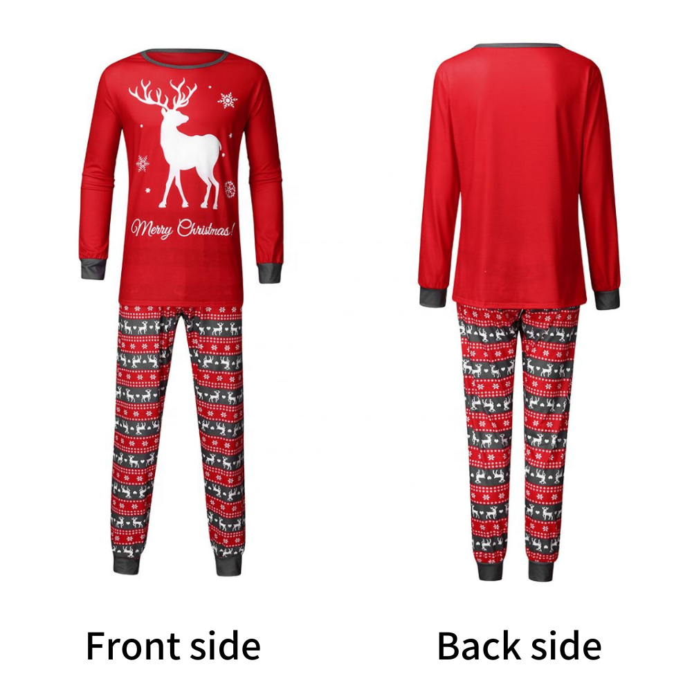 High Quality Family Christmas Pajamas Matching Cotton Plus Size Cartoon Kid Entire Family Sleepwear With Dog