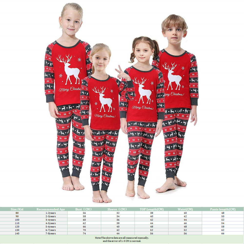 High Quality Family Christmas Pajamas Matching Cotton Plus Size Cartoon Kid Entire Family Sleepwear With Dog