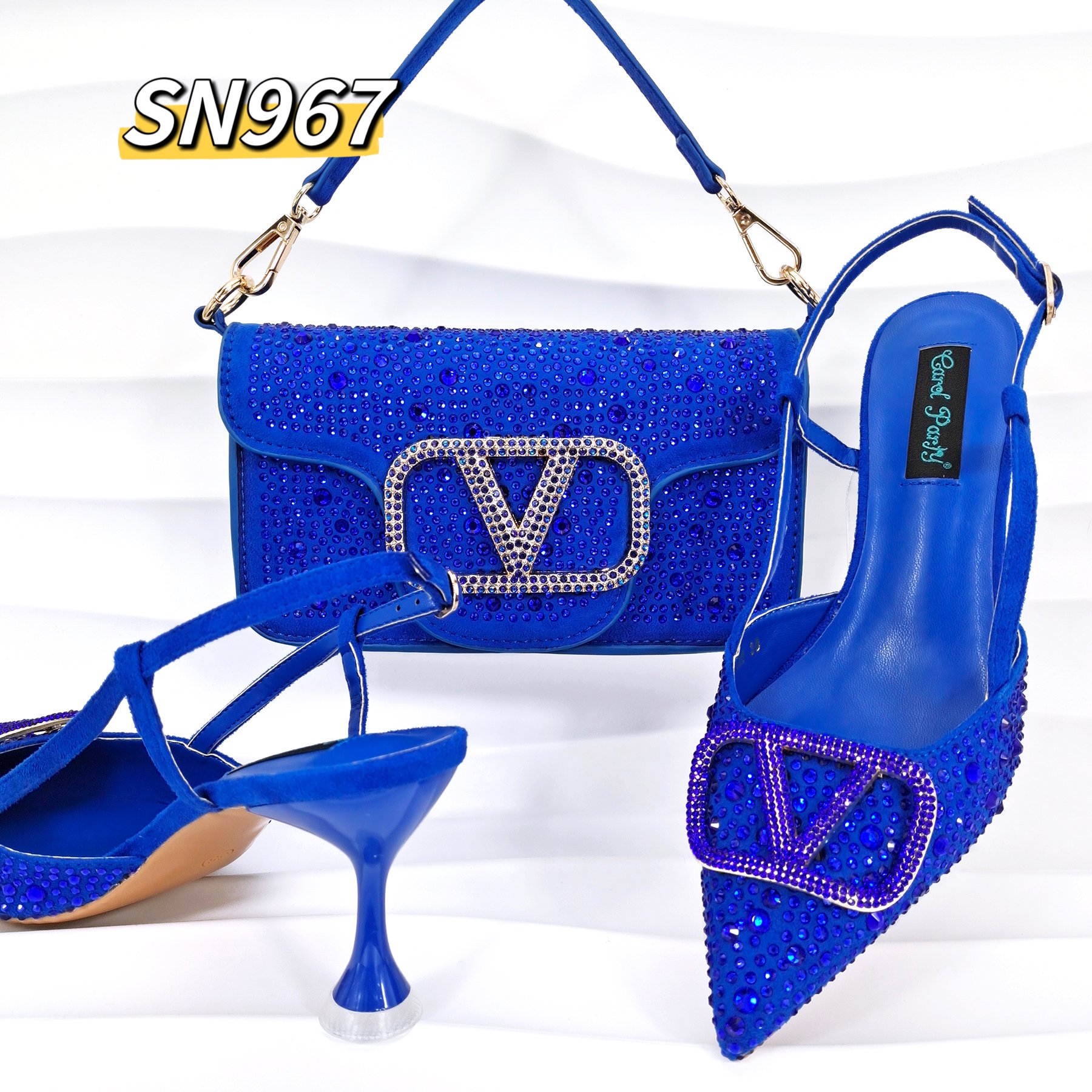 High quality african designer Italian high heel shoes and bag set to match gold nigeria party shoe chain beads matching bags