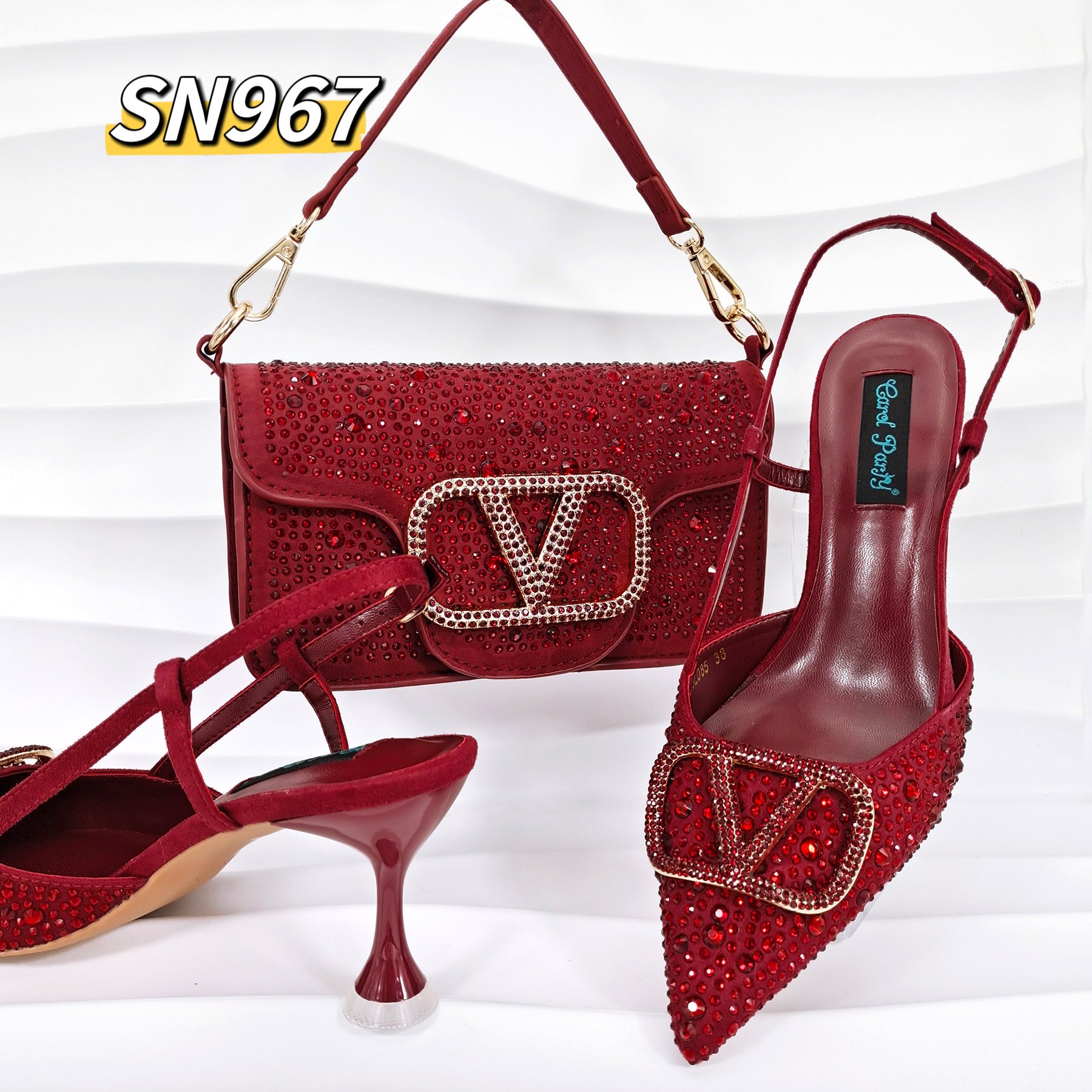 High quality african designer Italian high heel shoes and bag set to match gold nigeria party shoe chain beads matching bags