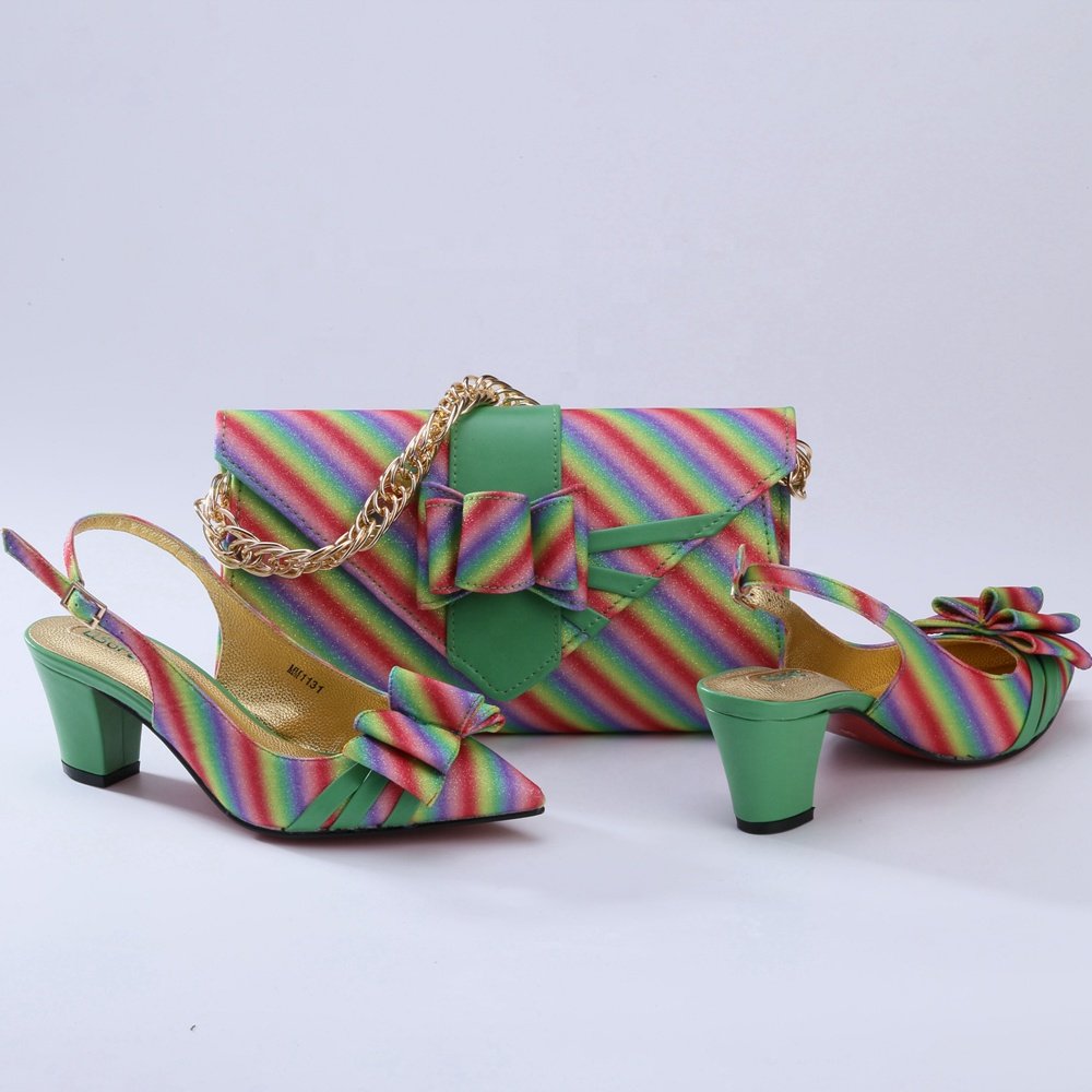 Shoes and Bag Set Middle Heel Made for Women and Nigeria Party Italian Matching Shoes And Bags