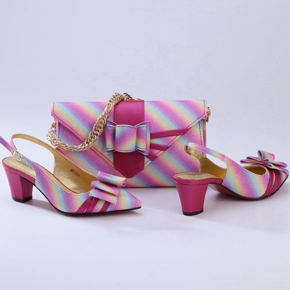Shoes and Bag Set Middle Heel Made for Women and Nigeria Party Italian Matching Shoes And Bags