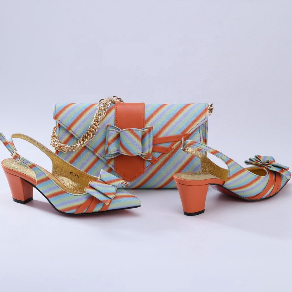Shoes and Bag Set Middle Heel Made for Women and Nigeria Party Italian Matching Shoes And Bags