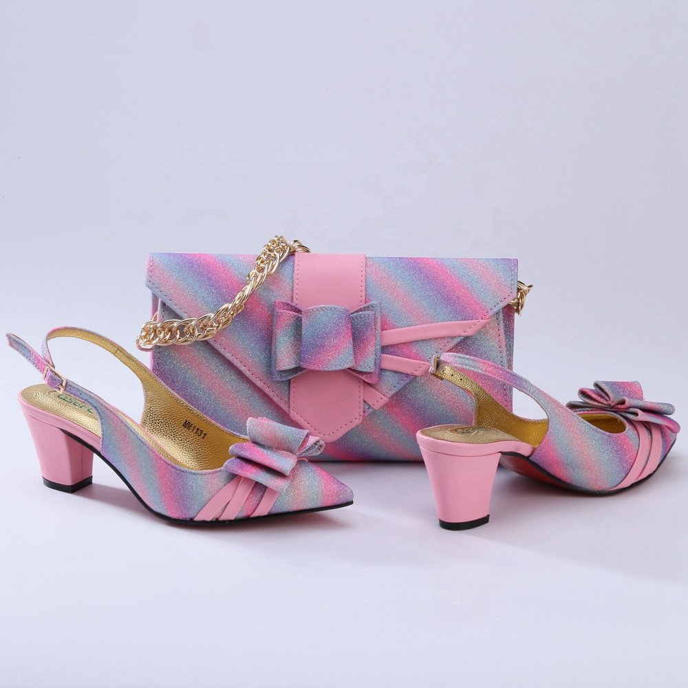 Shoes and Bag Set Middle Heel Made for Women and Nigeria Party Italian Matching Shoes And Bags