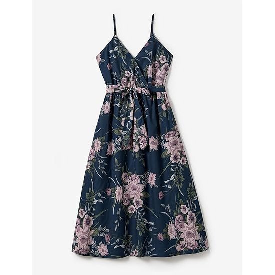 Family Matching Outfits Mommy and Me Dresses Hawaiian Vacation Tropical Print Spaghetti Strap Dress and Shirt Set