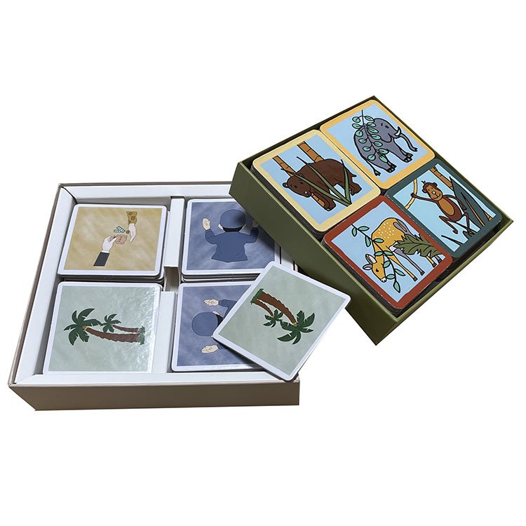 cardboard print memory children match card game