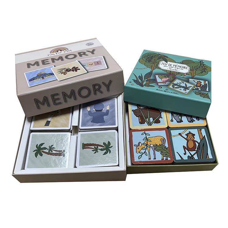 cardboard print memory children match card game