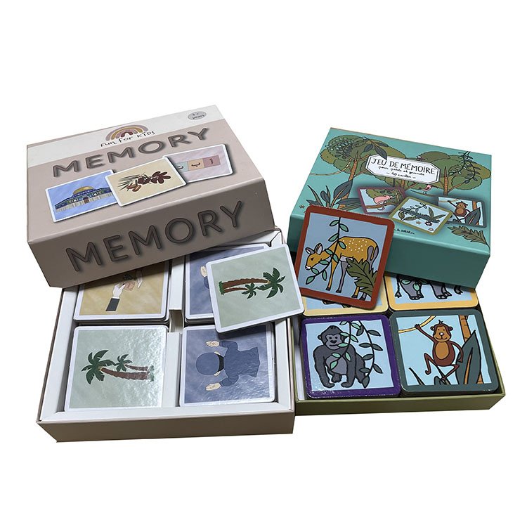 cardboard print memory children match card game