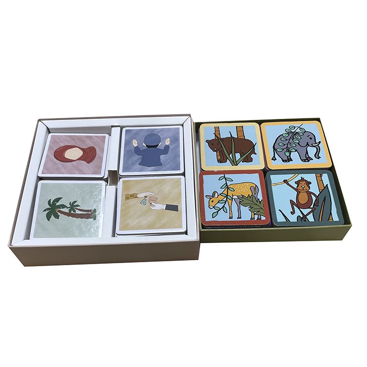cardboard print memory children match card game