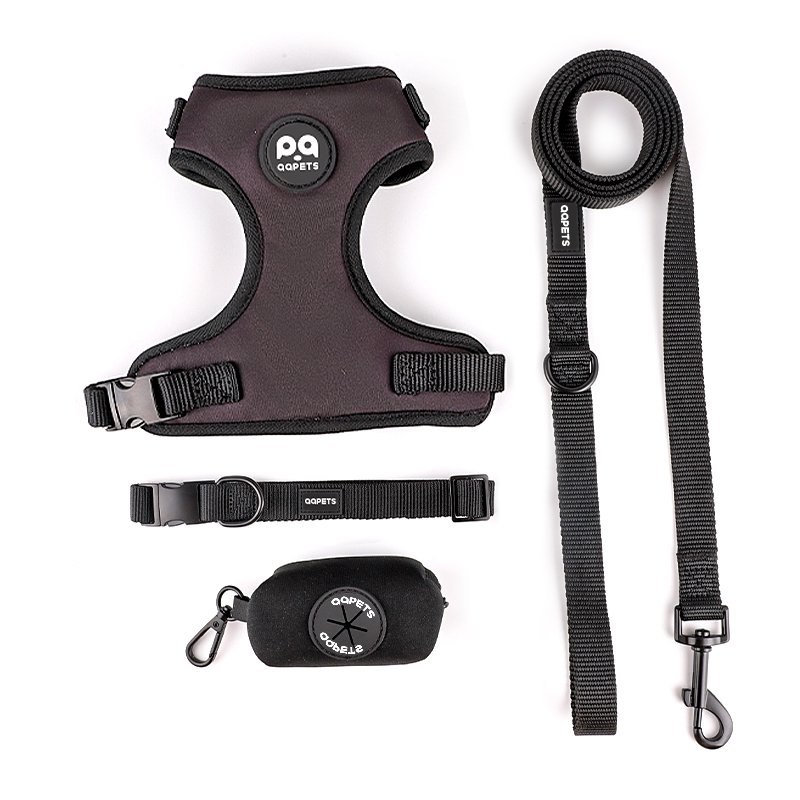 Popular Custom Design Pet Dog Harness with Matching Collar Leash Set Padding Breathable Adjustable service dog vest