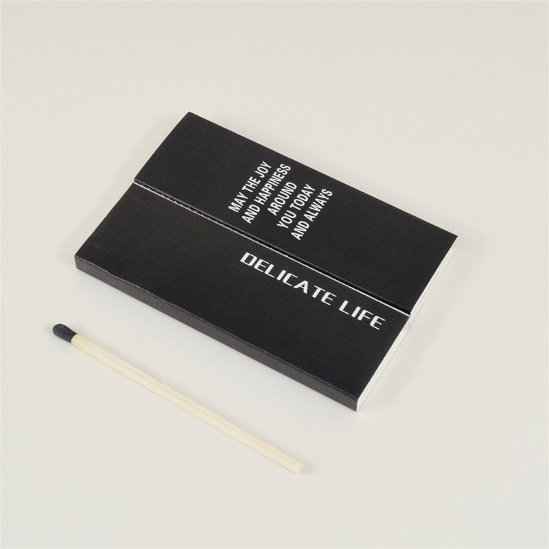 Matchboxes Custom Logos Safe Wholesale Black Wooden Matches Household Candle Matches