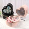 Wholesale Pink Red White Double Layer Custom Heart Shape Paper Gift Luxury Rose Flower Custom Heart Box For Valentine's Day