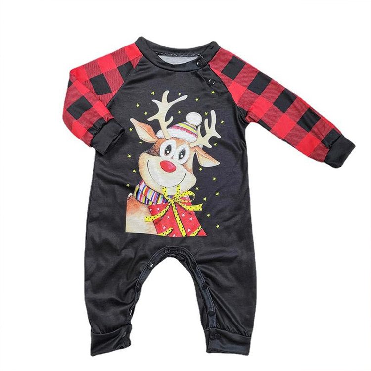 Hot Sale 2024 100% cotton breathable long sleeve matching Christmas outfitsFamily Pajamas womens clothing