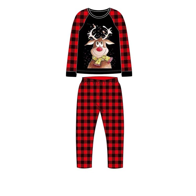 Hot Sale 2024 100% cotton breathable long sleeve matching Christmas outfitsFamily Pajamas womens clothing