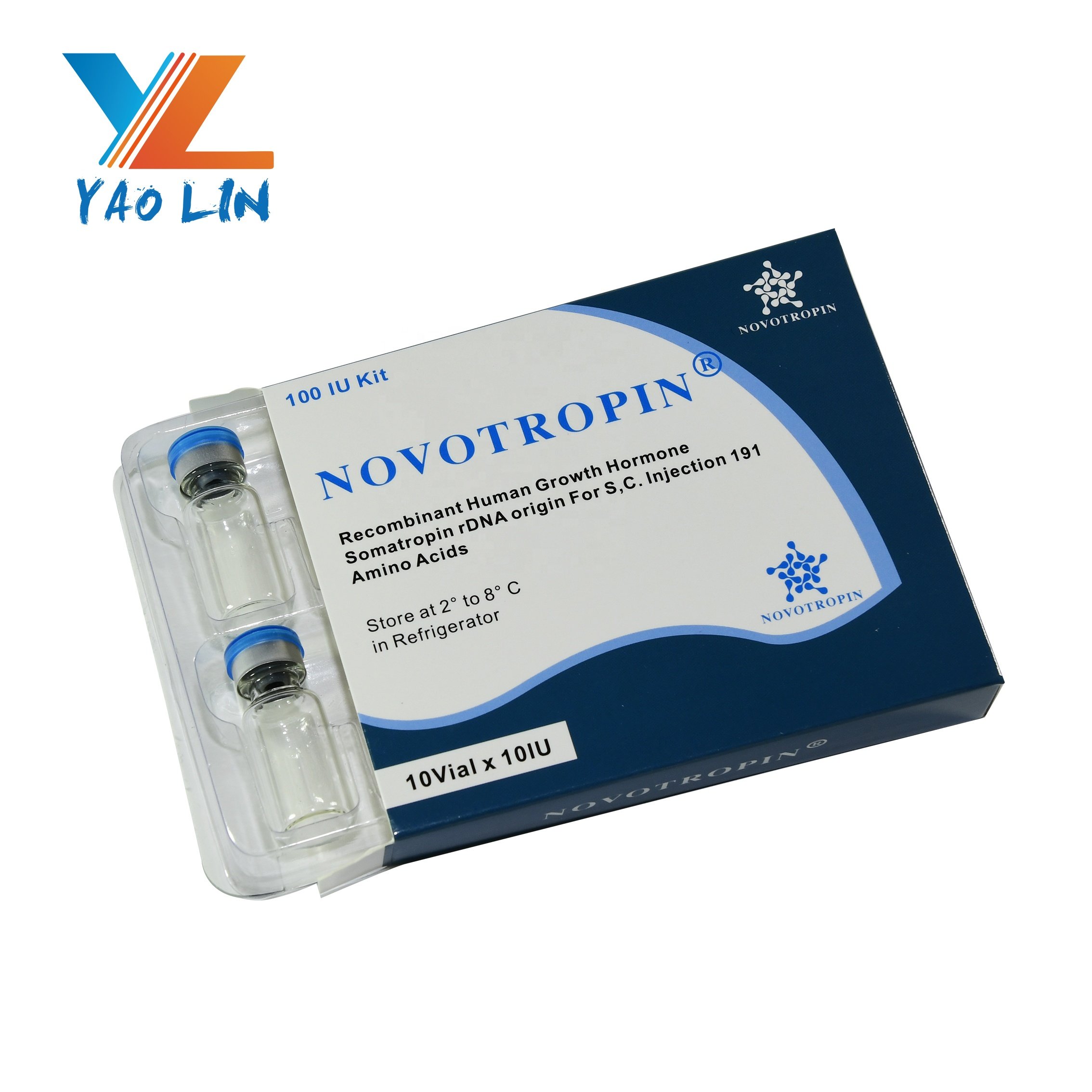 High quality Human Growth H ormone kit 2/3/10ml vials package paper card box with match labels and plastic tray