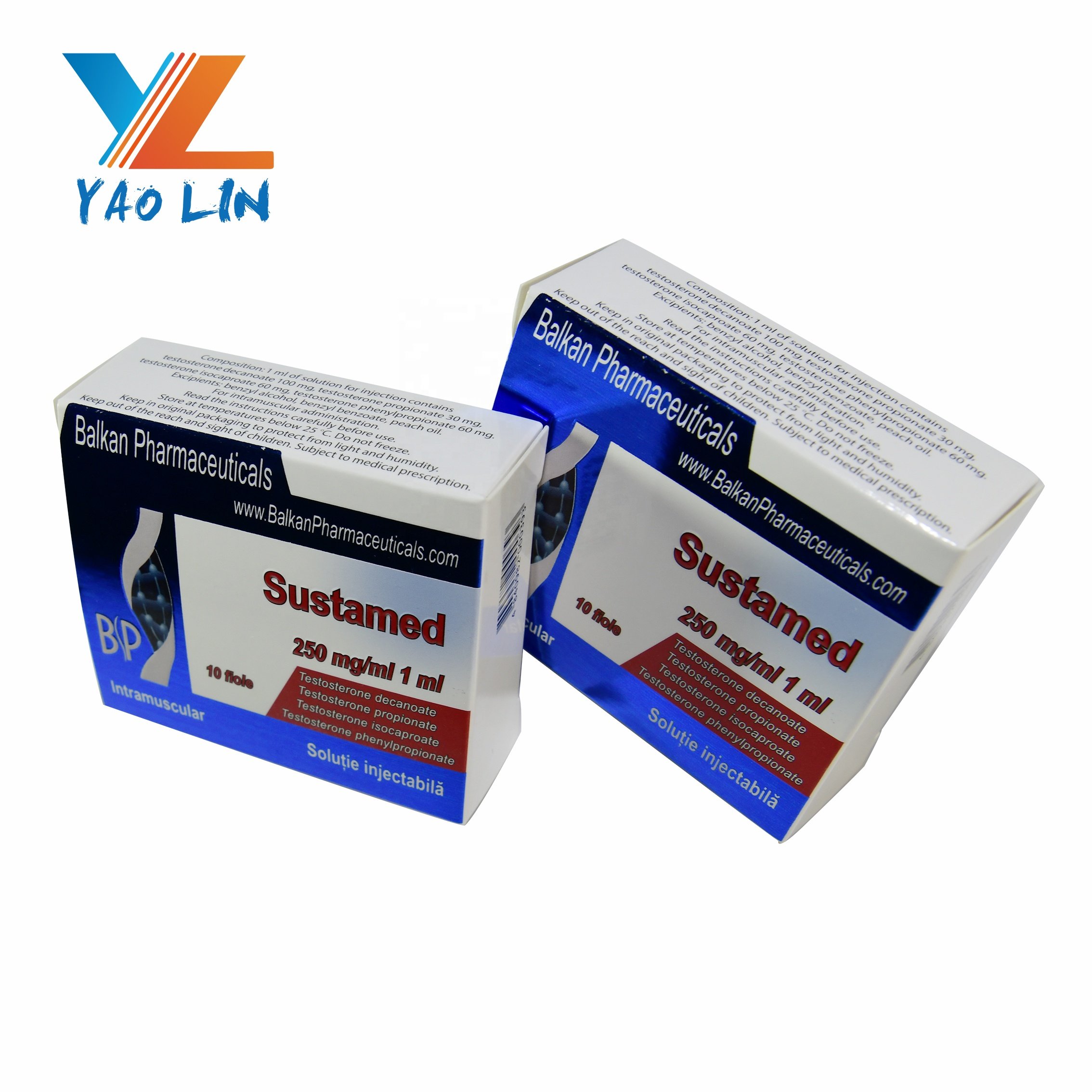 High quality Human Growth H ormone kit 2/3/10ml vials package paper card box with match labels and plastic tray