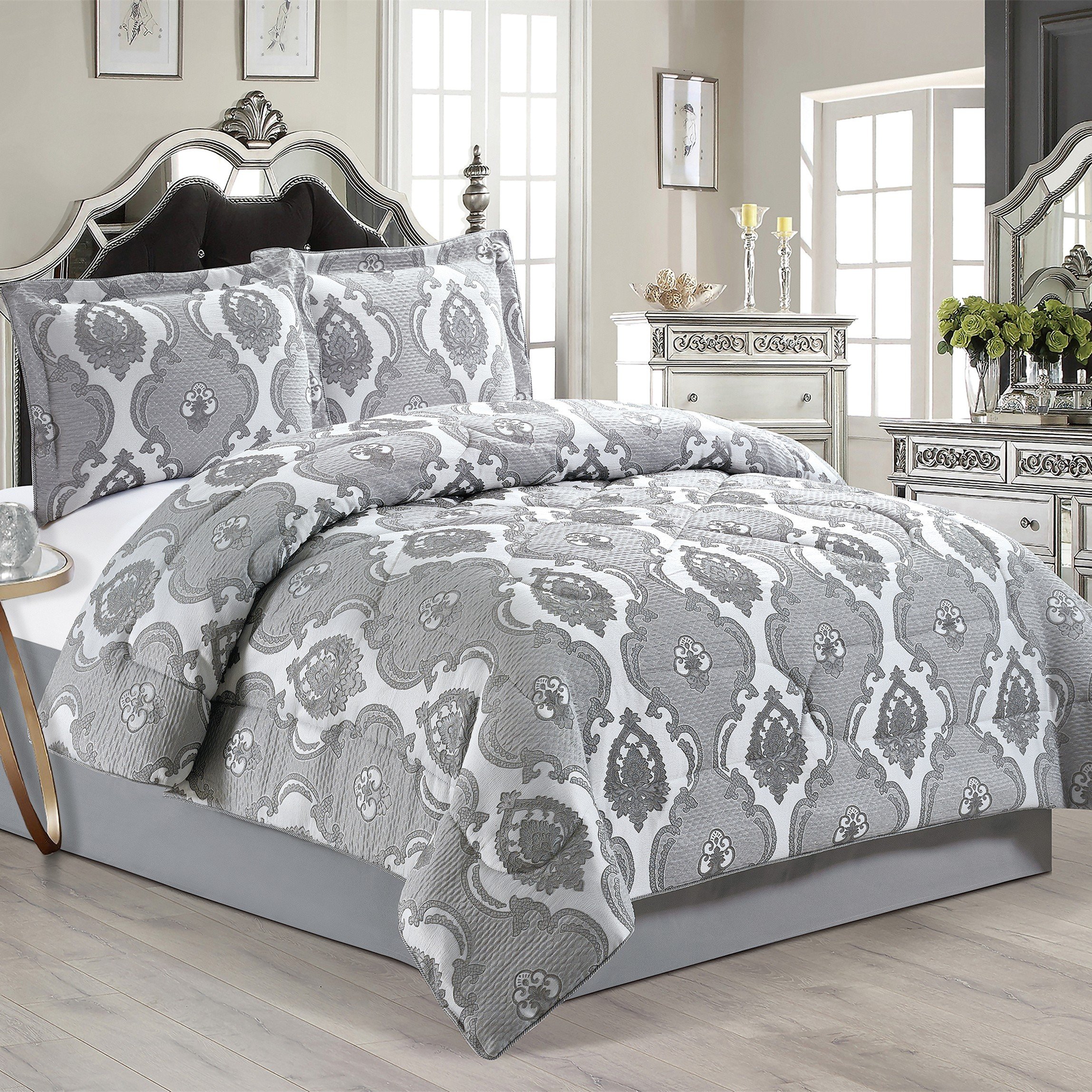 Custom Microfiber Full Size Bed Sheet Set With Match Curtains