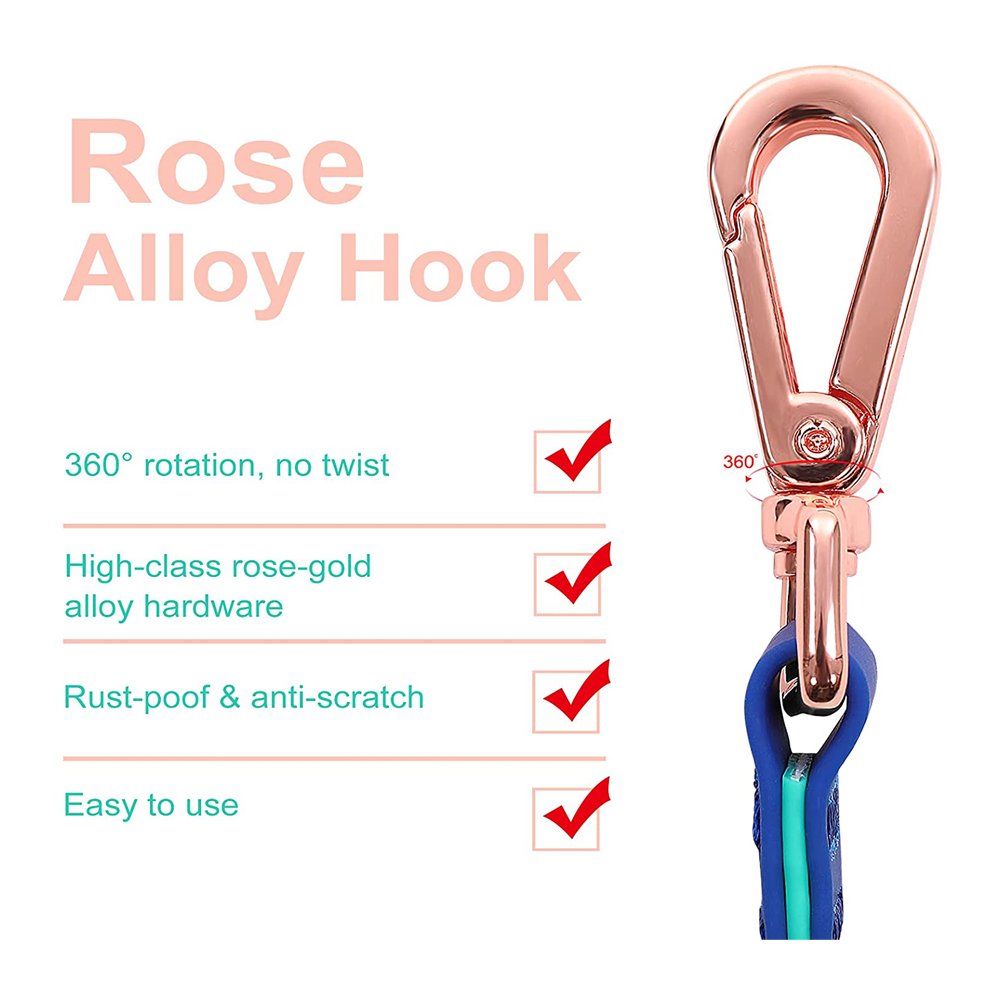 Mix and Match Pink Black Blue Orange Green Durable Flexible PVC Pet Dog Leash with Rose Alloy Hook