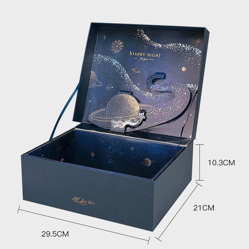 Ins wind Prince senior gift box Valentine's Day and Tanabata girl flip cover 3D color box creative customized packaging box