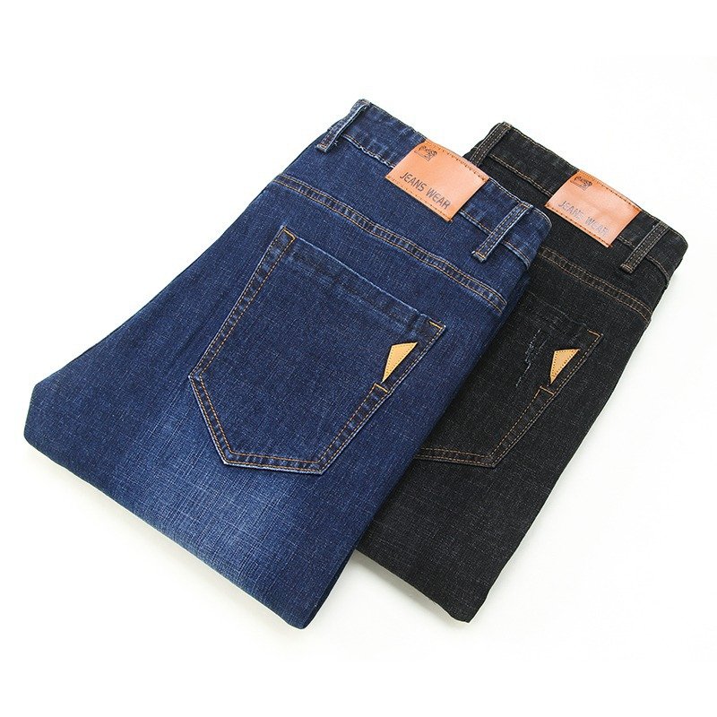 New denim men's slim fit straight men's pants with elastic oversized pants suitable for business and casual Matching