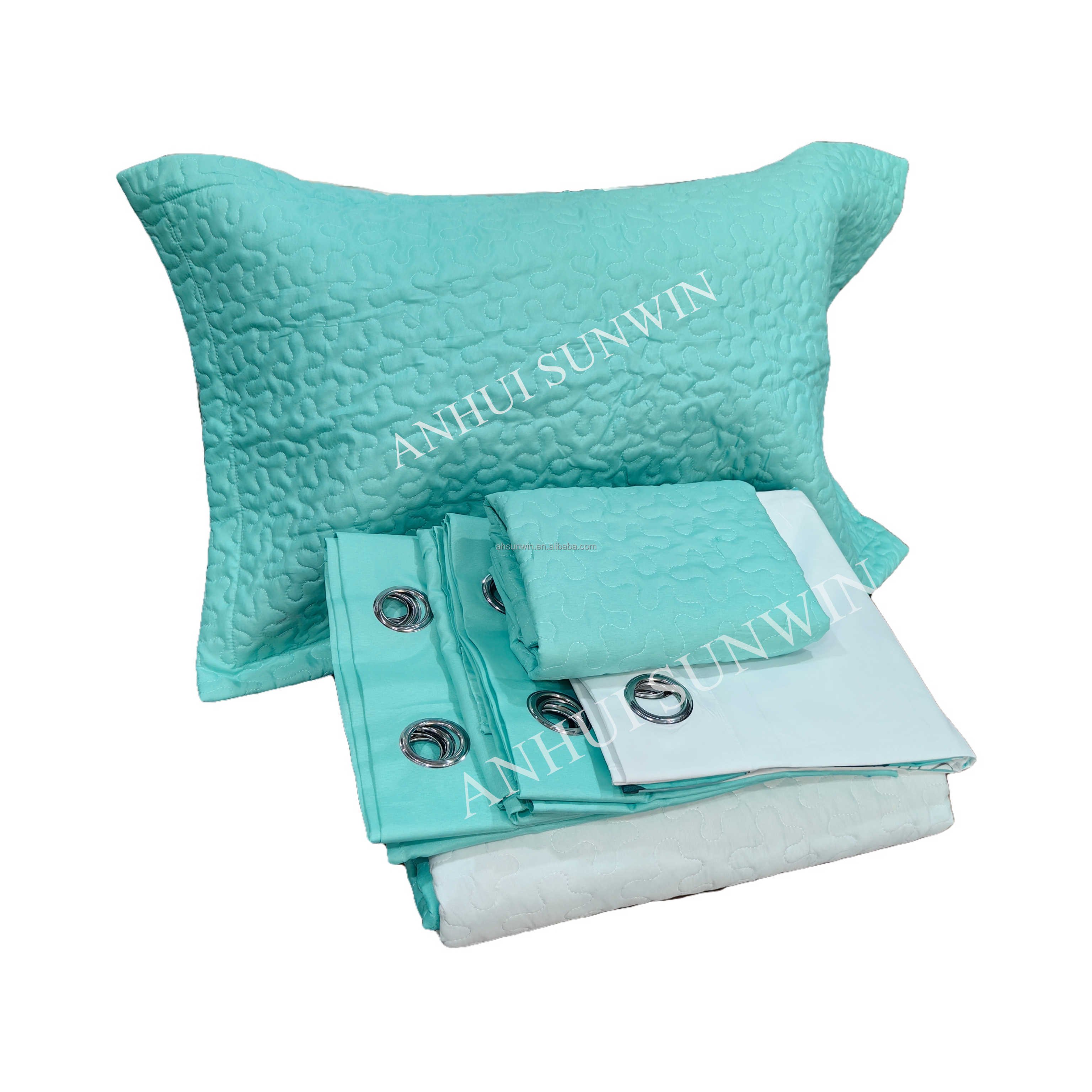 Low MOQ king size bedspread nantong factory bedding sets with matching curtains high quality