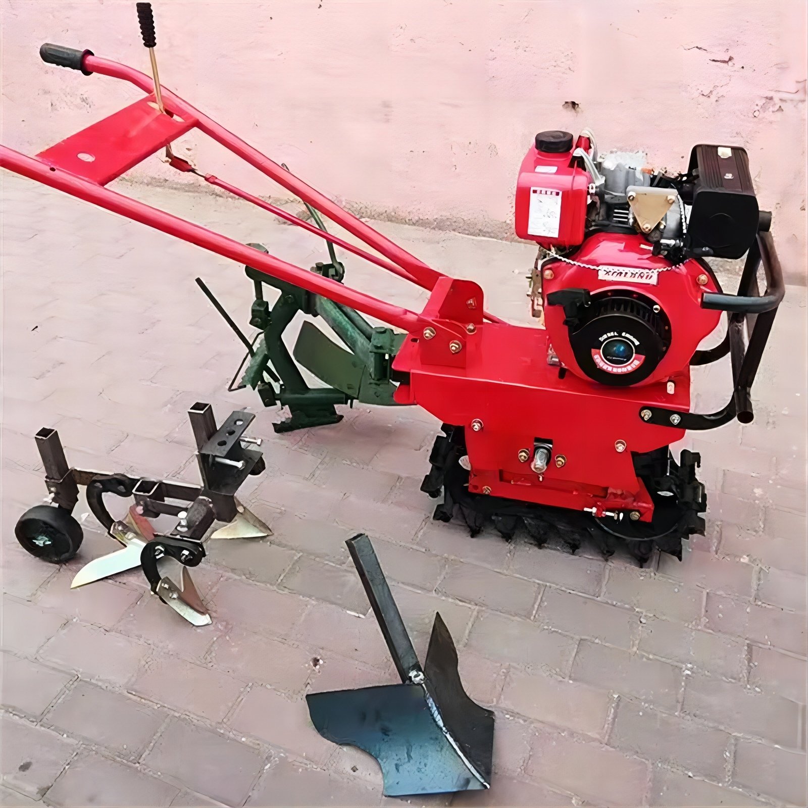 Agricultural Farm Machinery Diesel Cultivator Moto Cultivator Mini Land Cultivation Machine Motor Multifunctional Provided Red