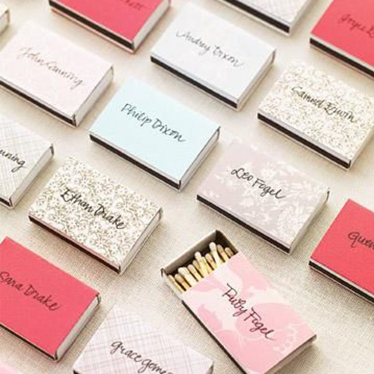 Custom Personalised Luxury Scented Colored Long Matchsticks Boxes Cajita De Cerillas Cardboard Matches Paper Box