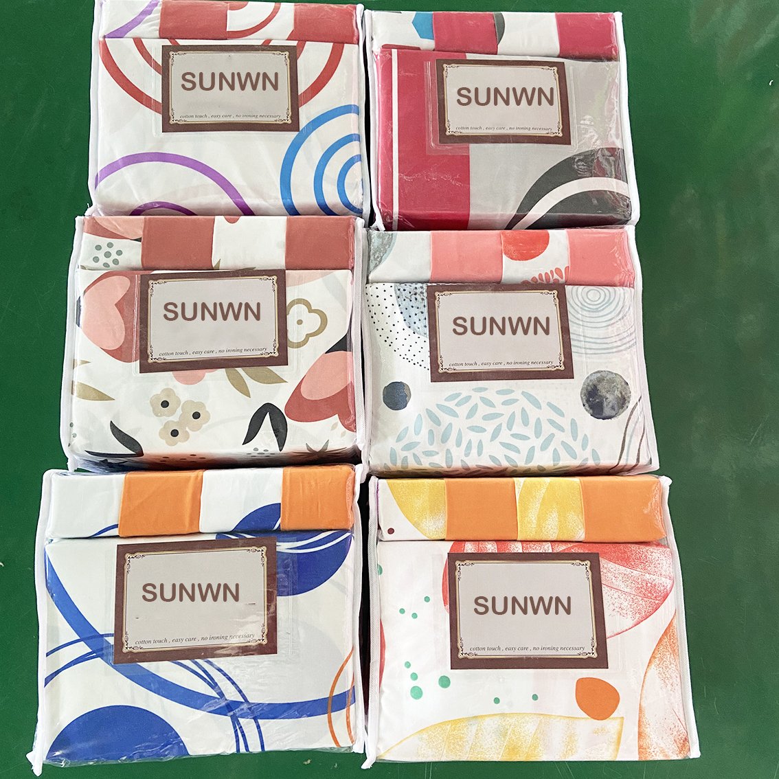 SUNWIN Factory Wholesale Microfiber 6/8 Pieces Sheet Set Printed Bedding Sets With Matching Curtains
